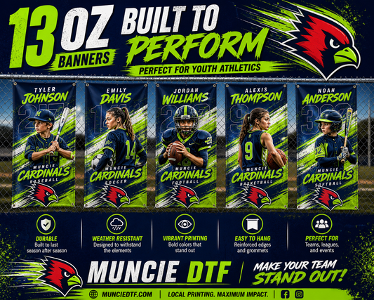 Custom 13oz Full Color Scrim Banners - Durable, Hemmed, Grommeted, & Fast Shipping