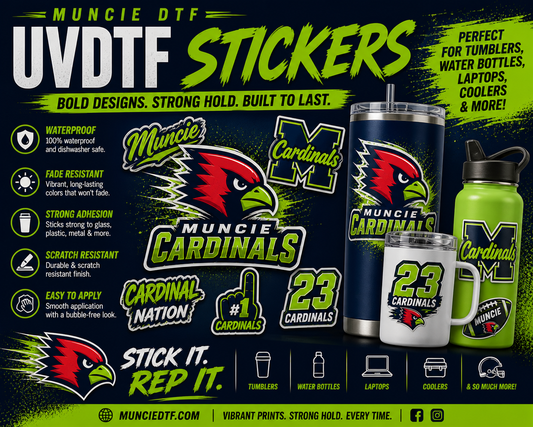 22" Premium UV DTF Stickers – Glossy, Durable, Waterproof Decals
